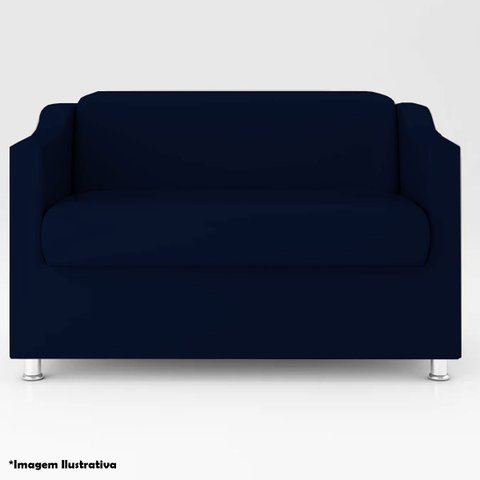 Namoradeira 2 Lugares Luiza Suede Azul Marinho