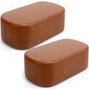 Ver imagem 1 de Kit 02 Puffs Decorativos Orgânico para Living Quarto 100cm Doha W01 Couríssimo Camel - Lyam Decor