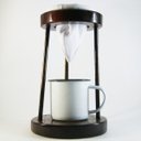 Ver imagem 1 de Mancebo Coador de Café de Madeira e Ferro + Caneca Sortida - 18 cm