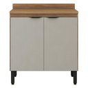 Ver imagem 1 de Balcão de Cozinha Firenze 2 Portas 80 cm Amêndola Touch Nude Prime Tx - Demóbile