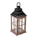 Ver imagem 4 de Lanterna Marroquina Rústica Madeira Cúpula Preta 68x26cm
