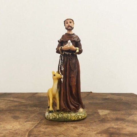Imagem de São Francisco de Assis em Resina - 15 Cm
