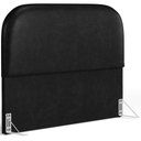 Ver imagem 2 de Cabeceira Cama Box King 195cm Lanna com Puff Recamier Doha W01 Couríssimo Preto - Lyam Decor