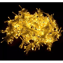 Cortina 300 Leds Fixo 3M Morno C/ Fio Branco 127V - 4