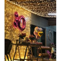 Cortina 300 Leds Fixo 3M Morno C/ Fio Branco 127V - 2
