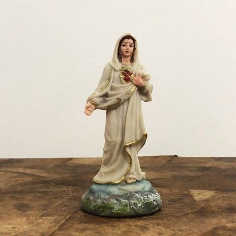 Imagem do Sagrado Coração de Maria em Resina - 15 Cm