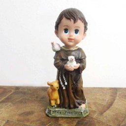 Imagem Infantil de São Francisco de Assis em Resina - 15 cm - 1