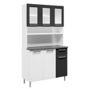 Ver imagem 1 de Armário de Cozinha Aço 6 Portas 3 Portas de Vidro 1 Gaveta Múltipla 