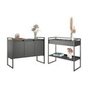 Ver imagem 1 de Conjunto Buffet e Aparador Industrial Preto Onix