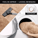 Ver imagem 2 de Tapete Sala Felpudo Peludo Bege Redondo 60 cm