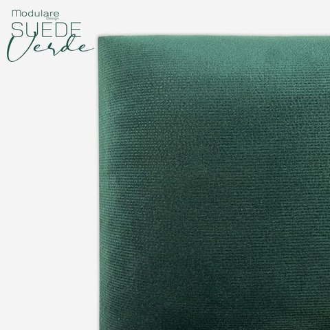 Cabeceira Estofada Kit com 18 Placas 30x40cm:suede Verde