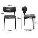 Ver imagem 2 de Kit 2 Cadeira de Escritório Estofadas Leather Base Fixa Recepção Secretária Sala Jantar Preto