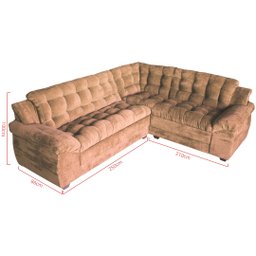 Sofá de canto Madrid Premium 2 metros por 2,45 Suede Velut Castor – Sofa na Web - 4