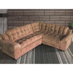 Sofá de canto Madrid Premium 2 metros por 2,45 Suede Velut Castor – Sofa na Web - 3
