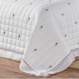 Kit Cobre Leito Queen Felicitá Percal 200 Fios Bordado 100% Algodão 9 Peças - Branco - 3