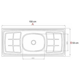 Pia de Cozinha com Cuba e Válvula Bali 150cm Aço Inox - Ghel Plus - 3