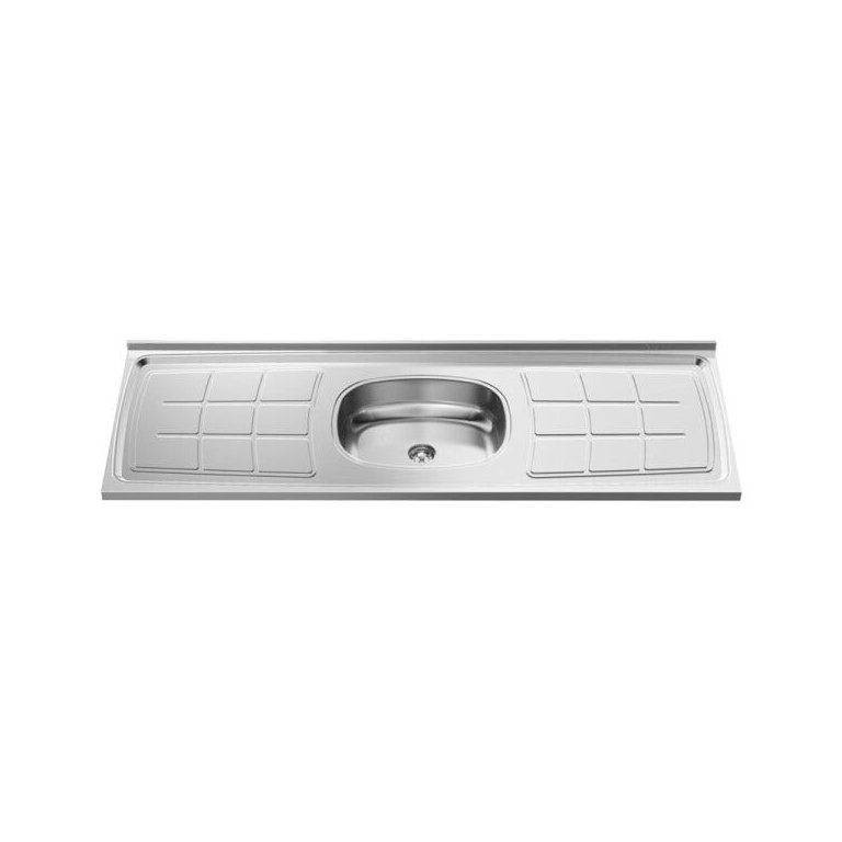 Pia de Cozinha com Cuba e Válvula Bali 150cm Aço Inox - Ghel Plus