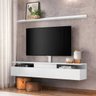 Rack Suspenso com Prateleira 180cm e Suporte para TV até 80 Finne Polegadas P14 Branco - Mpozenato - 1