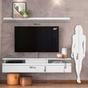 Ver imagem 2 de Rack Suspenso com Prateleira 180cm e Suporte para TV até 80 Finne Polegadas P14 Branco - Mpozenato