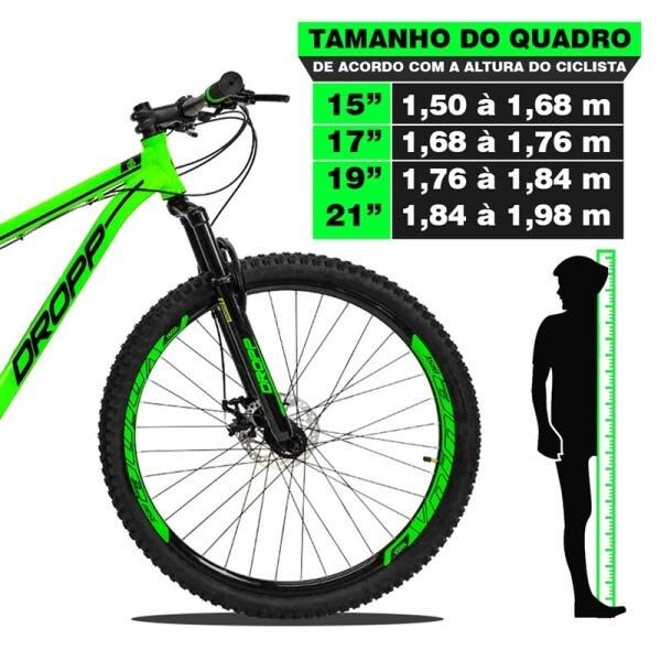 Bicicleta Aro 29 Quadro 17 Alumínio 21v Câmbio Shimano Freio Disco Hidráulico Z1 Verde - Dropp - 5