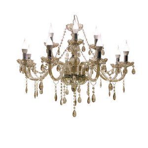 Lustre Luminária de Cristal Ambar Luxo 8 Braços