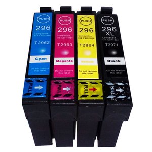 Kit Cartuchos De Tinta Compatível Epson 296 Xp231 Xp431 T02971 T02962 T02963 T02964 Xp-231 Xp-431