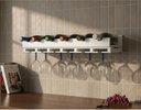 Ver imagem 1 de Porta Taças e Prateleira Adega New Suporte Decorativo para Vinhos e Garrafas Branco Laca