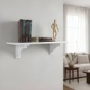 Ver imagem 1 de Prateleira Decorativa Suporte para Livros com Cantoneira Mão Francesa Branco Laca
