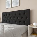 Ver imagem 2 de Painel Cabeceira Box Solteiro Luxo Capitonê Elisa Estofada Suspensa 90cm:preto