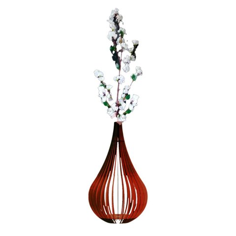Vaso de Chão Decorativo Grande Capadócia Mdf:marrom/60x30cm