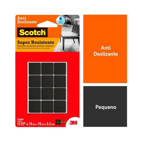 Protetor Antideslizante 3m Scotch Quadrado Preto Pequeno