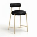 Ver imagem 4 de Banqueta Cozinha Média com Encosto Kit 2 Industrial Champanhe Londres PU Facto D03 - D'Rossi