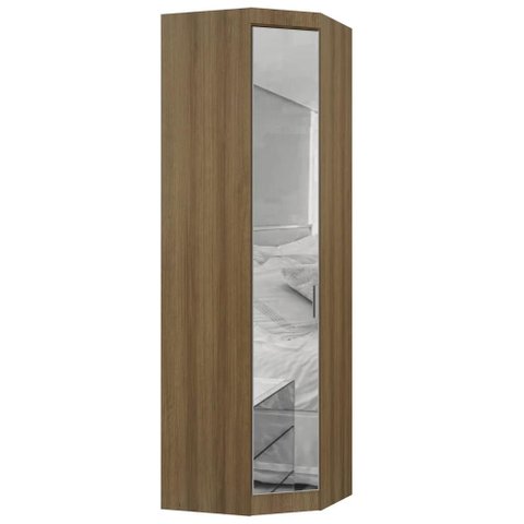 Guarda Roupa Canto Obliquo 70cm Espelho Delphi Avelã L01 - Mpozenato