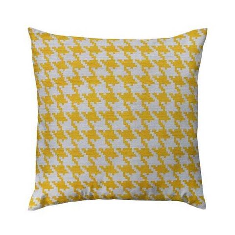 Capa de almofada VivaIN linho geométrico cru com amarelo