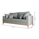 Ver imagem 3 de Sofá 3 Lugares Beny Base De Madeira Linho Cinza Rr Decor