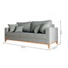 Sofá 3 Lugares Beny Base De Madeira Linho Cinza Rr Decor - 3