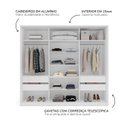 Ver imagem 3 de Guarda Roupa Casal 220cm 3 Portas de Correr com Espelho 240856 Lisboa Politorno Móveis