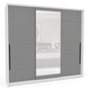 Ver imagem 4 de Guarda Roupa Casal 220cm 3 Portas de Correr com Espelho 240856 Lisboa Politorno Móveis