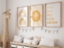 Ver imagem 2 de Kit 3 Quadros Sol Arco Íris Amarelo Quarto Infantil