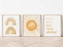 Ver imagem 1 de Kit 3 Quadros Sol Arco Íris Amarelo Quarto Infantil