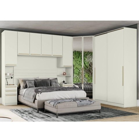 Quarto Modulado Casal 5 Peças Seletto Henn Areia Hp