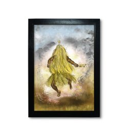 Quadro Decorativo Orixá Omolu Obaluaê Umbanda e Candomblé 24x18cm Moldura Preta - 1