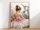 Ver imagem 1 de Quadro Decorativo Bailarina Unicórnio Quarto Menina Decoração