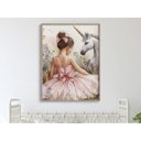 Ver imagem 2 de Quadro Decorativo Bailarina Unicórnio Quarto Menina Decoração