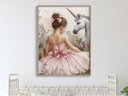 Ver imagem 2 de Quadro Decorativo Bailarina Unicórnio Quarto Menina Decoração