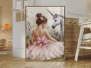 Ver imagem 3 de Quadro Decorativo Bailarina Unicórnio Quarto Menina Decoração