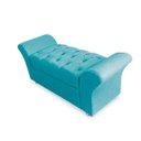 Ver imagem 2 de Kit Cabeceira Geovana e Calçadeira Veneza Solteiro 100cm Suede Renascer Decor:Azul Turquesa