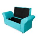 Ver imagem 3 de Kit Cabeceira Geovana e Calçadeira Veneza Solteiro 100cm Suede Renascer Decor:Azul Turquesa