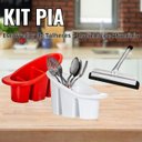 Ver imagem 4 de Kit Pia - Escorredor Porta Talheres Secador - Mais - Rodo de Aluminio para Pia Rodinho 15 Cm