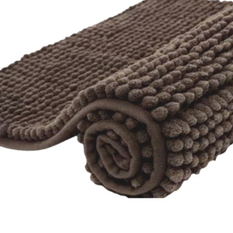 Tapete Bolinha 45x65 Marrom Antiderrapante Macio Dedinho
